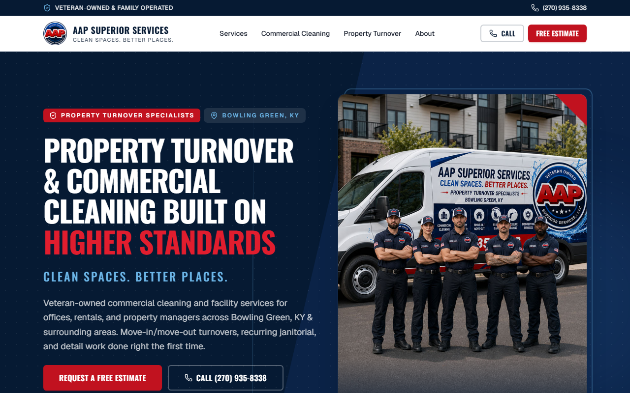 AAP Superior Services website built by Brand Bongo