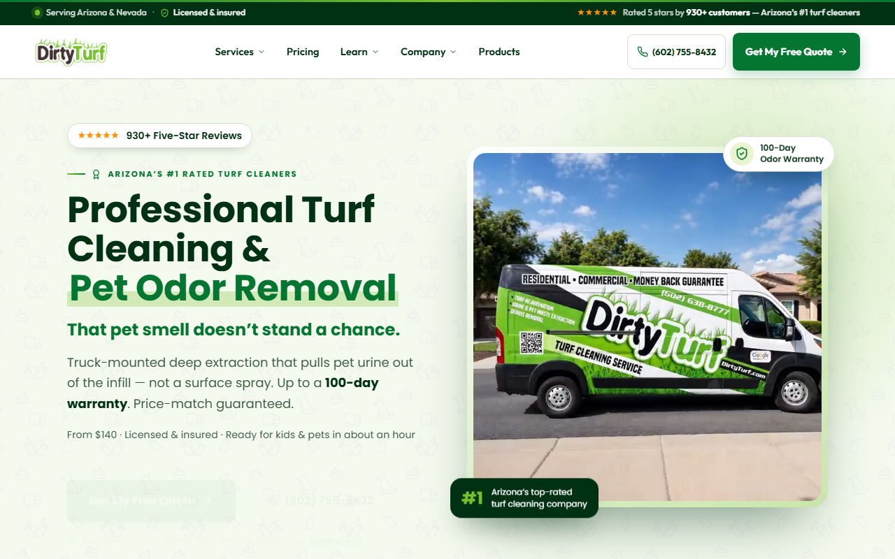 Dirty Turf website built by Brand Bongo